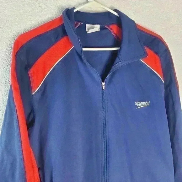 Speedo Red Blue Full Zip Jacket Sz Sm - Picture 3 of 8